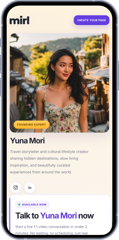 MIRL app screenshot on phone